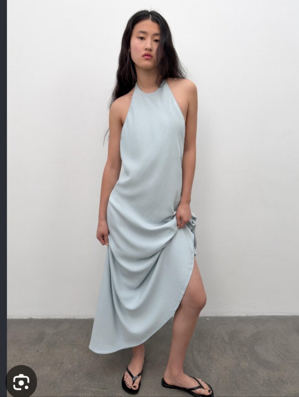 Zara Pale Blue Halter Maxi Dress - Picture 2 of 4